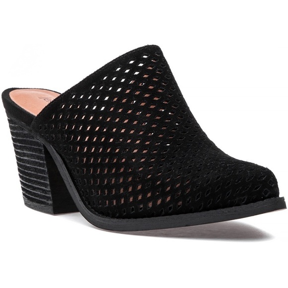 Jeffrey Campbell Perforated Suede Leather Heeled Western Mules 9 - Picture 12 of 12